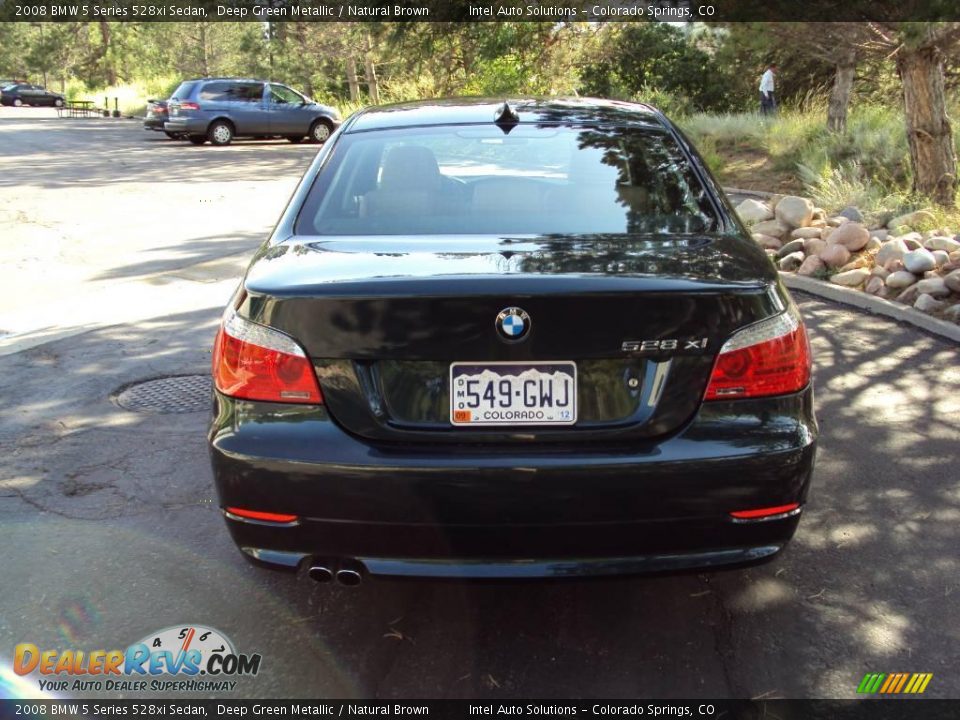 2008 BMW 5 Series 528xi Sedan Deep Green Metallic / Natural Brown Photo #7