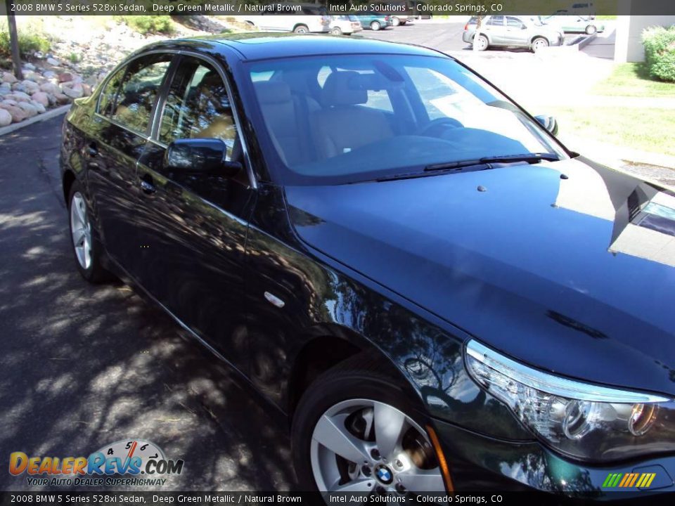2008 BMW 5 Series 528xi Sedan Deep Green Metallic / Natural Brown Photo #9