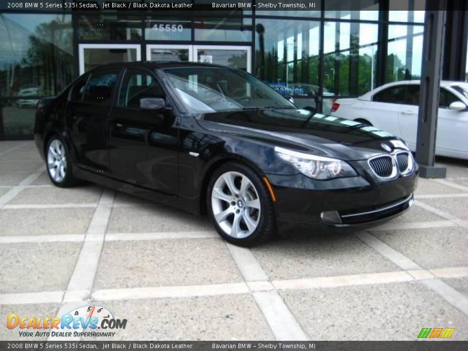 2008 BMW 5 Series 535i Sedan Jet Black / Black Dakota Leather Photo #1