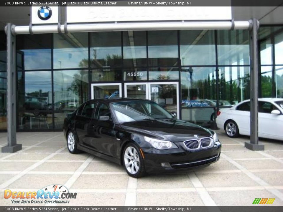 2008 BMW 5 Series 535i Sedan Jet Black / Black Dakota Leather Photo #2