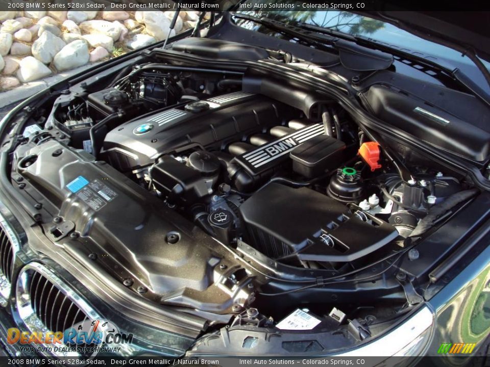 2008 BMW 5 Series 528xi Sedan Deep Green Metallic / Natural Brown Photo #12