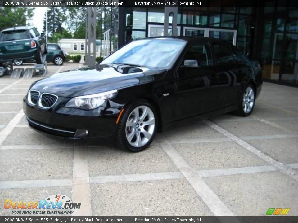2008 BMW 5 Series 535i Sedan Jet Black / Black Dakota Leather Photo #4