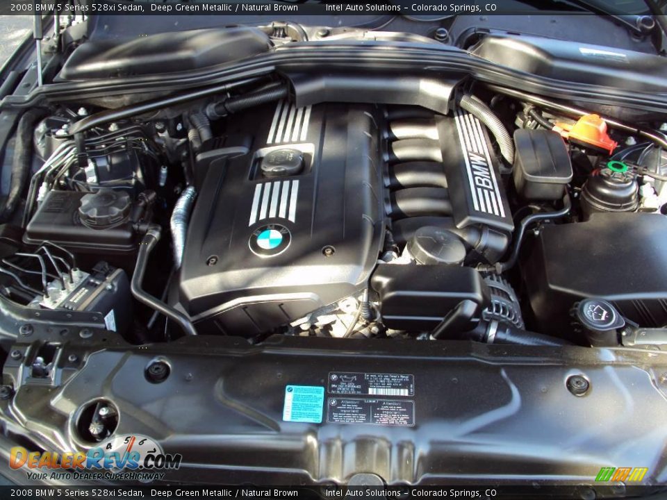 2008 BMW 5 Series 528xi Sedan Deep Green Metallic / Natural Brown Photo #13