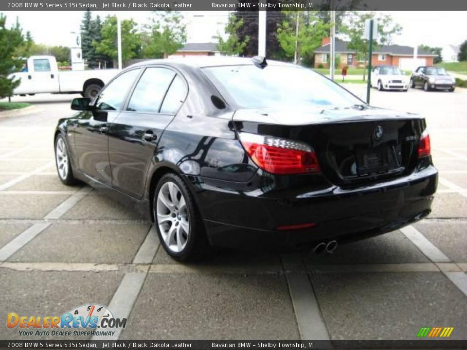 2008 BMW 5 Series 535i Sedan Jet Black / Black Dakota Leather Photo #6