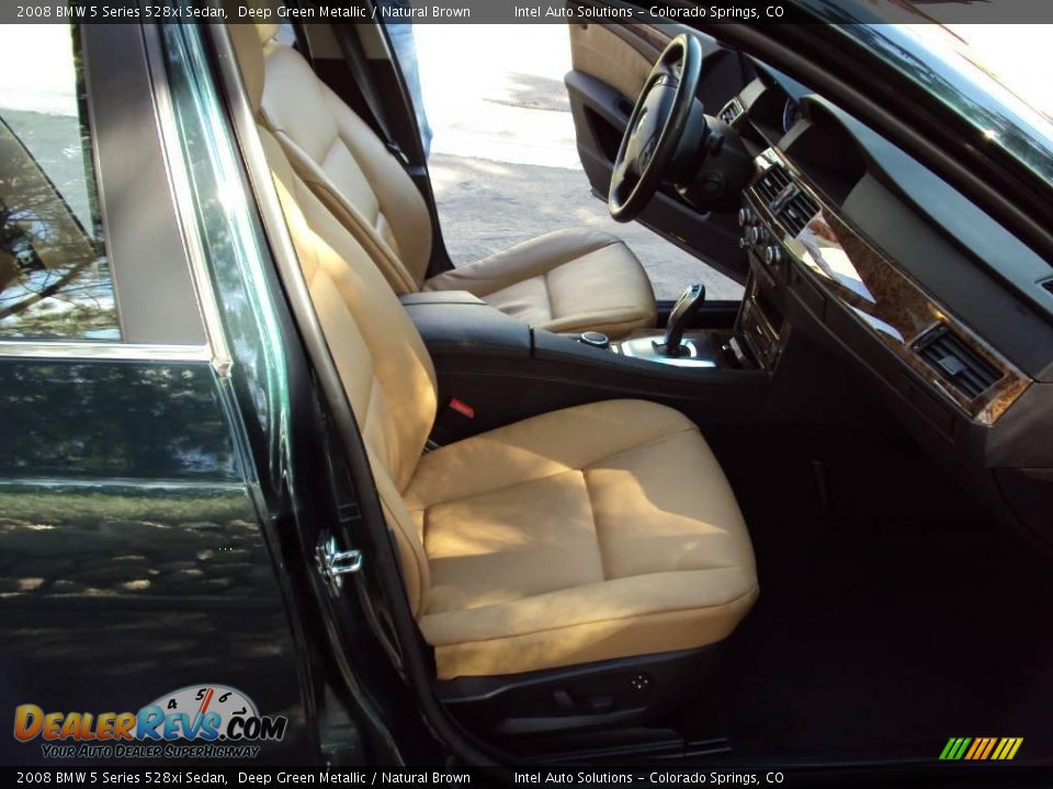 2008 BMW 5 Series 528xi Sedan Deep Green Metallic / Natural Brown Photo #15