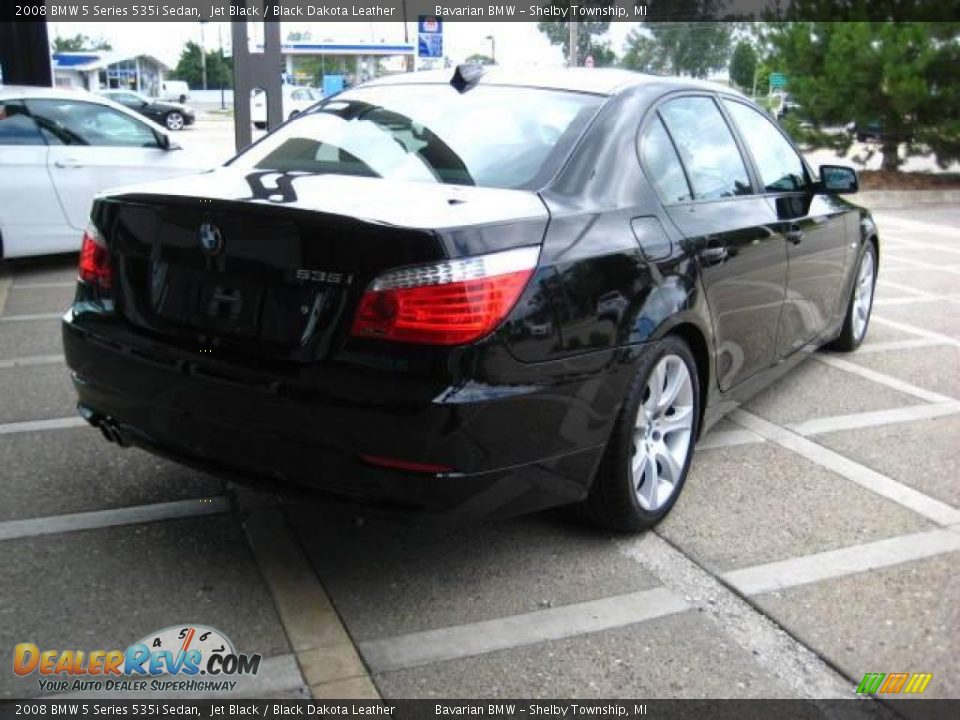 2008 BMW 5 Series 535i Sedan Jet Black / Black Dakota Leather Photo #8