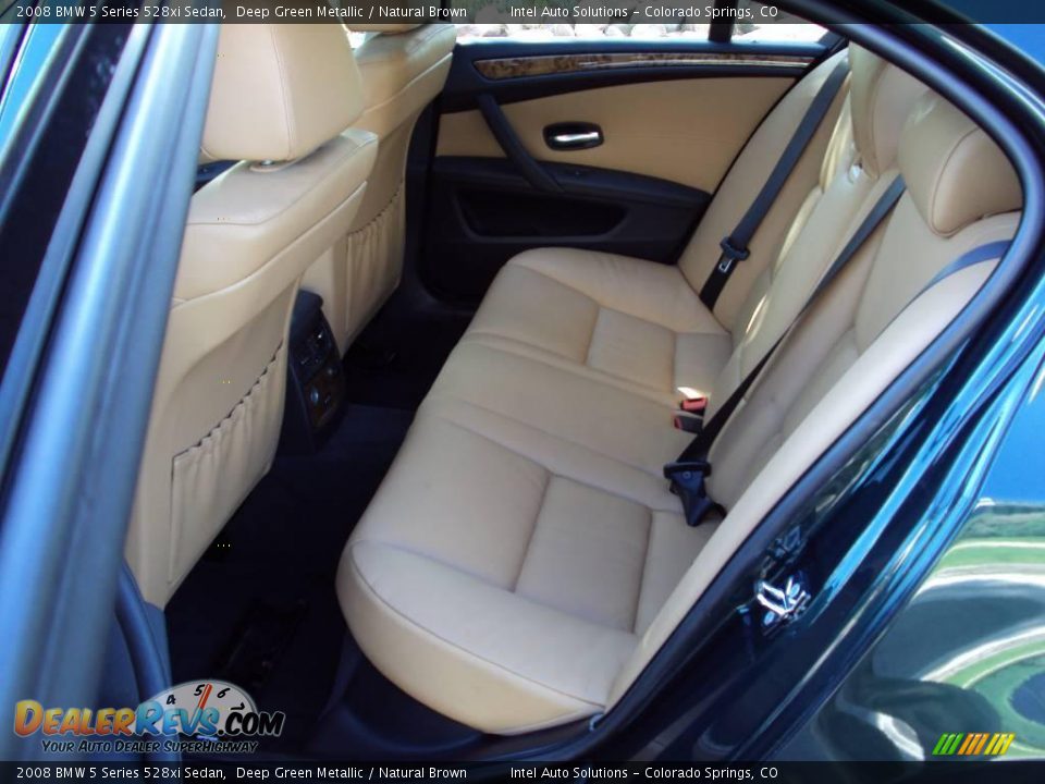 2008 BMW 5 Series 528xi Sedan Deep Green Metallic / Natural Brown Photo #17