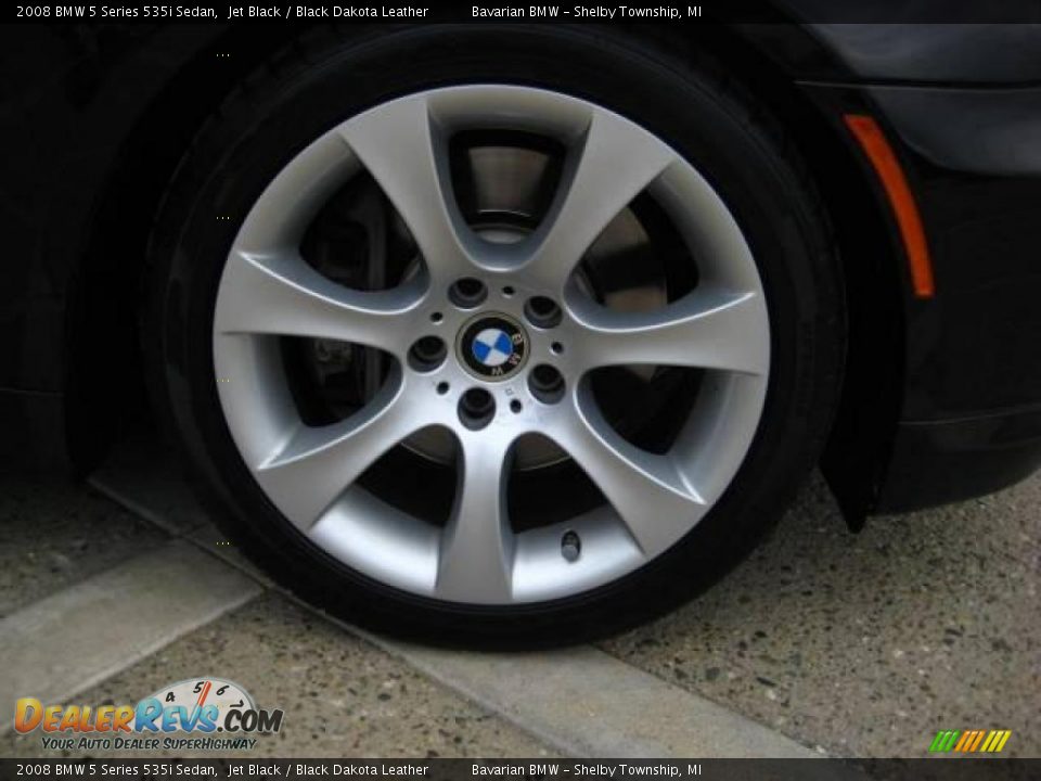2008 BMW 5 Series 535i Sedan Jet Black / Black Dakota Leather Photo #10