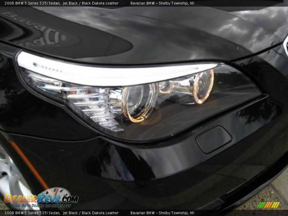 2008 BMW 5 Series 535i Sedan Jet Black / Black Dakota Leather Photo #11