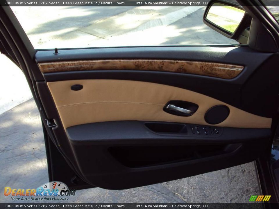 2008 BMW 5 Series 528xi Sedan Deep Green Metallic / Natural Brown Photo #19
