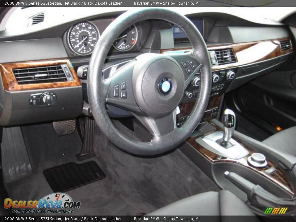 2008 BMW 5 Series 535i Sedan Jet Black / Black Dakota Leather Photo #13