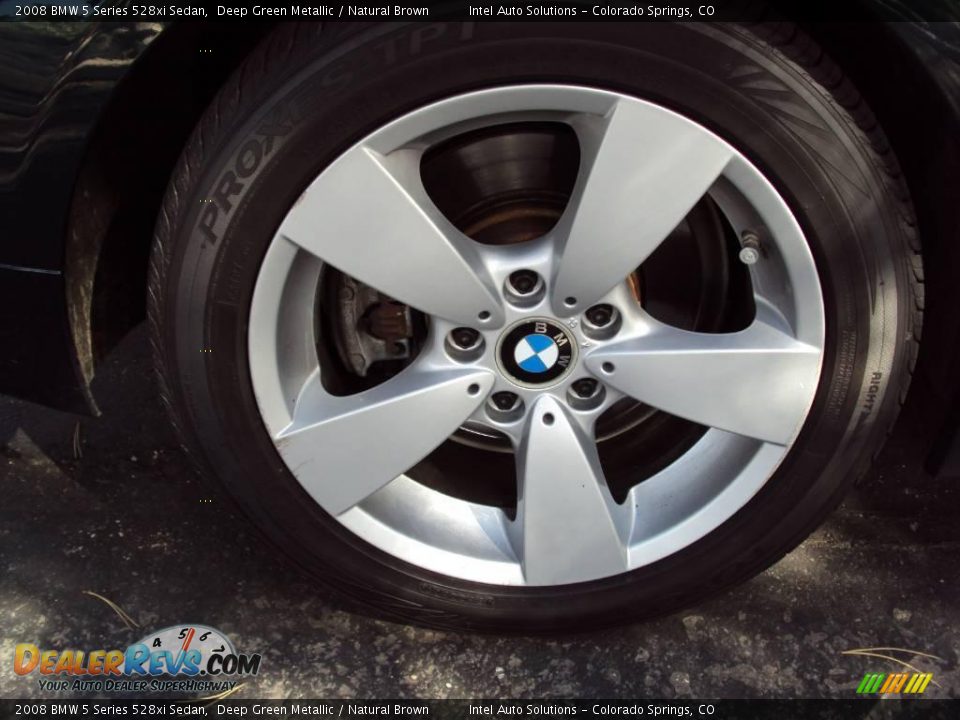 2008 BMW 5 Series 528xi Sedan Deep Green Metallic / Natural Brown Photo #24