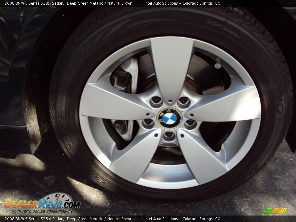 2008 BMW 5 Series 528xi Sedan Deep Green Metallic / Natural Brown Photo #25