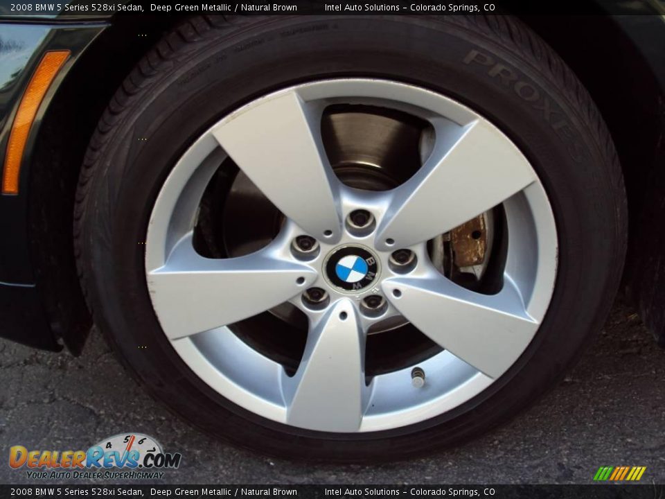 2008 BMW 5 Series 528xi Sedan Deep Green Metallic / Natural Brown Photo #26