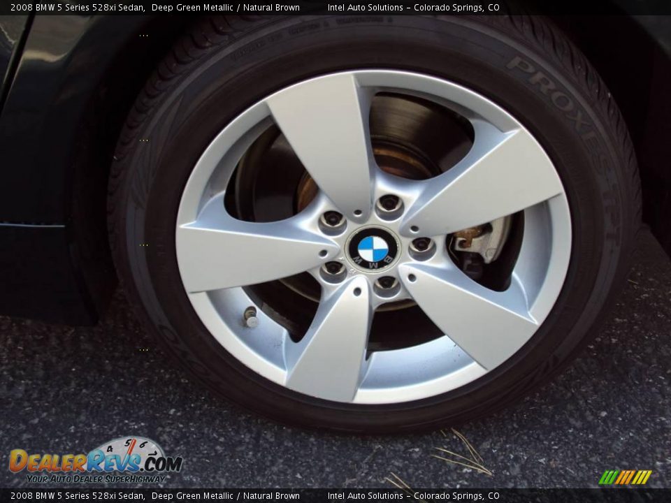 2008 BMW 5 Series 528xi Sedan Deep Green Metallic / Natural Brown Photo #27