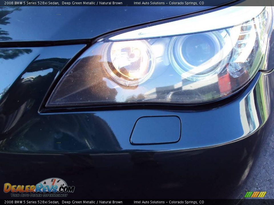 2008 BMW 5 Series 528xi Sedan Deep Green Metallic / Natural Brown Photo #28