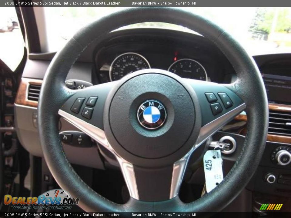 2008 BMW 5 Series 535i Sedan Jet Black / Black Dakota Leather Photo #23