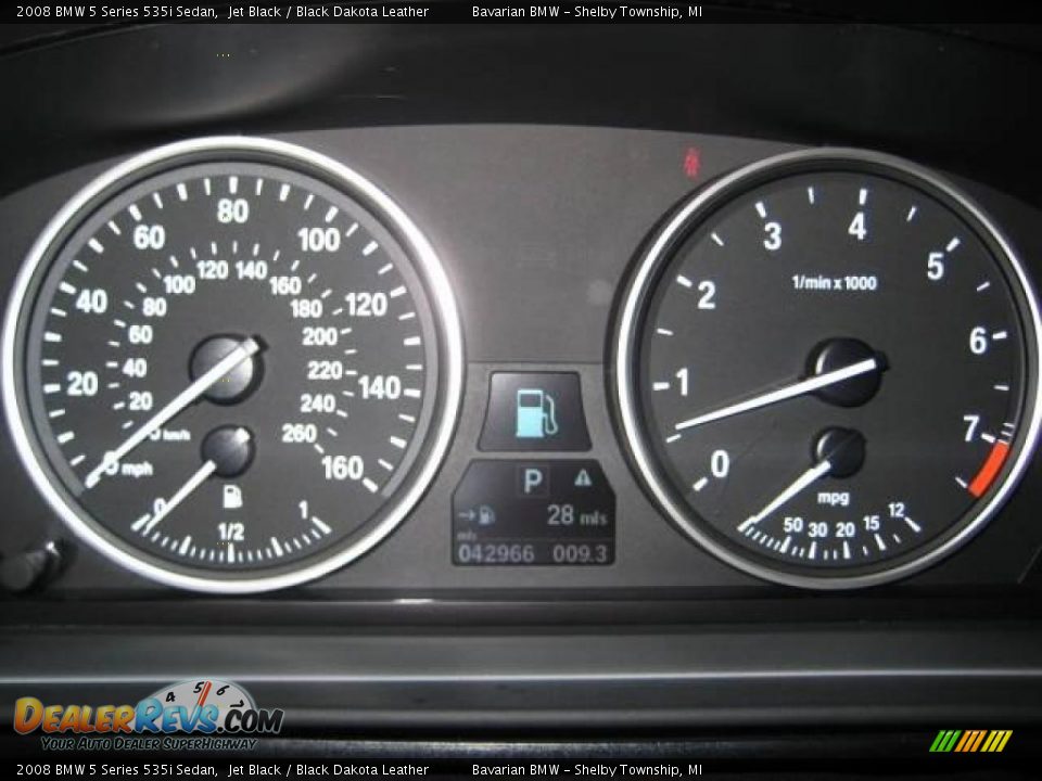 2008 BMW 5 Series 535i Sedan Jet Black / Black Dakota Leather Photo #24