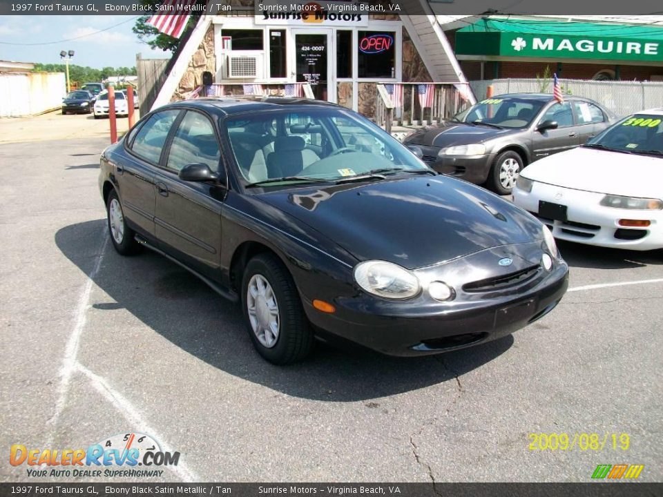 1997 Ford Taurus GL Ebony Black Satin Metallic / Tan Photo #2