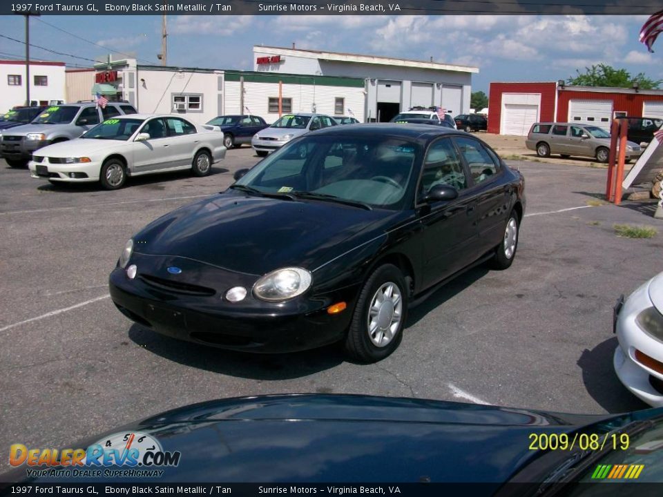 1997 Ford Taurus GL Ebony Black Satin Metallic / Tan Photo #3