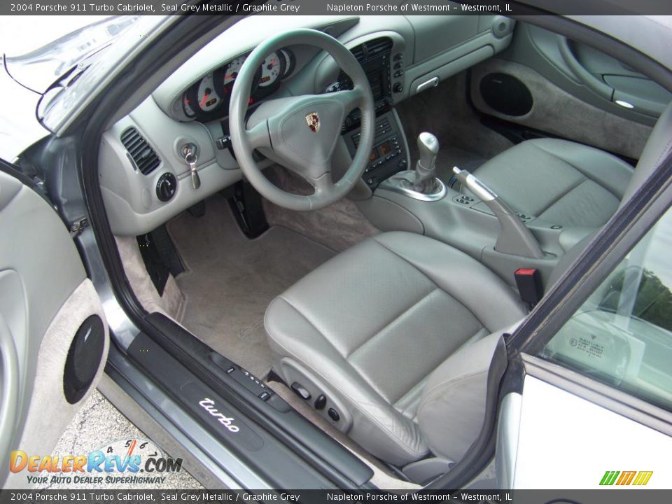 Graphite Grey Interior - 2004 Porsche 911 Turbo Cabriolet Photo #3