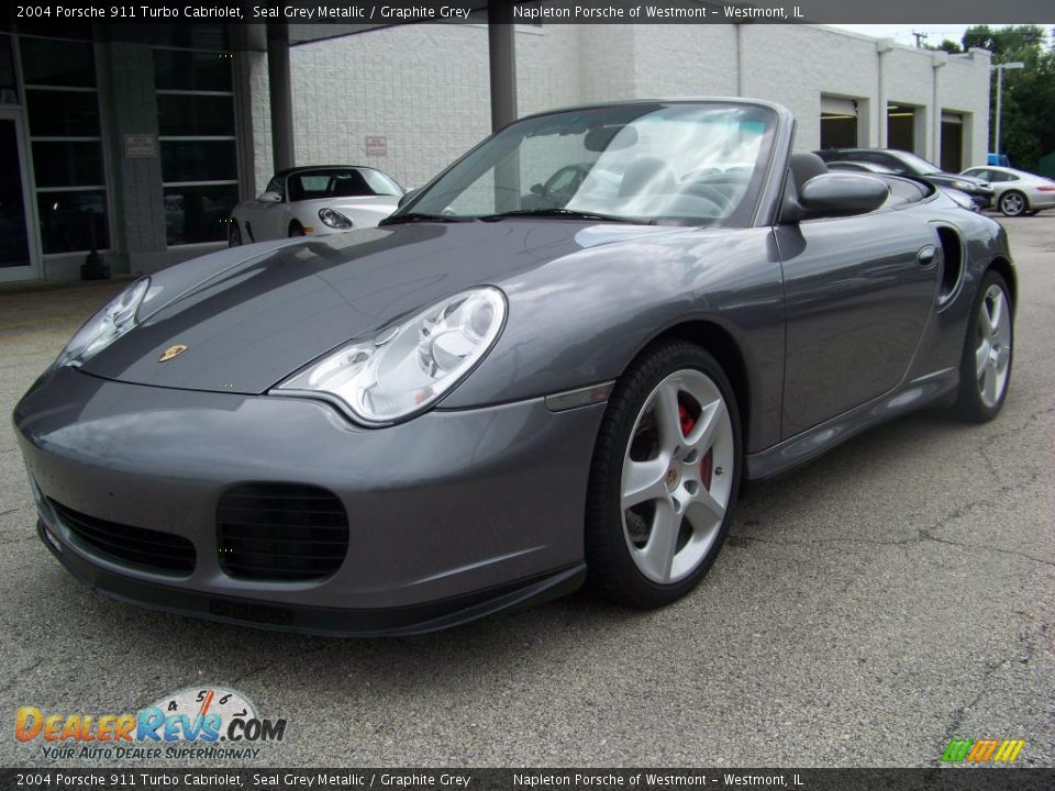 2004 Porsche 911 Turbo Cabriolet Seal Grey Metallic / Graphite Grey Photo #5