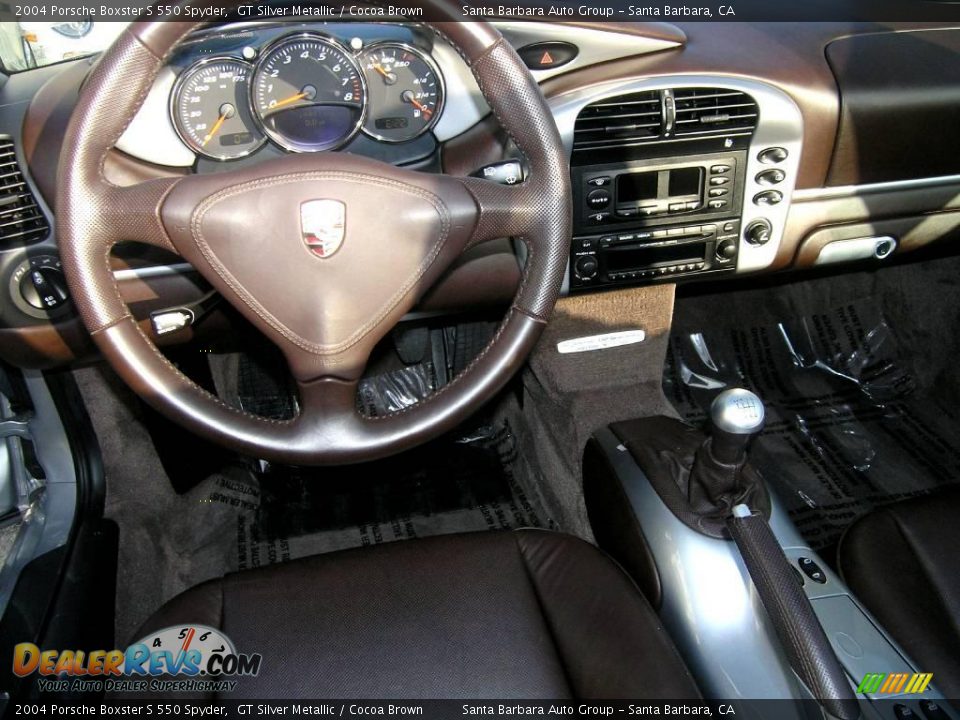 2004 Porsche Boxster S 550 Spyder GT Silver Metallic / Cocoa Brown Photo #33