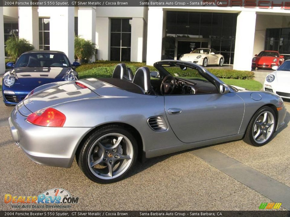 2004 Porsche Boxster S 550 Spyder GT Silver Metallic / Cocoa Brown Photo #35