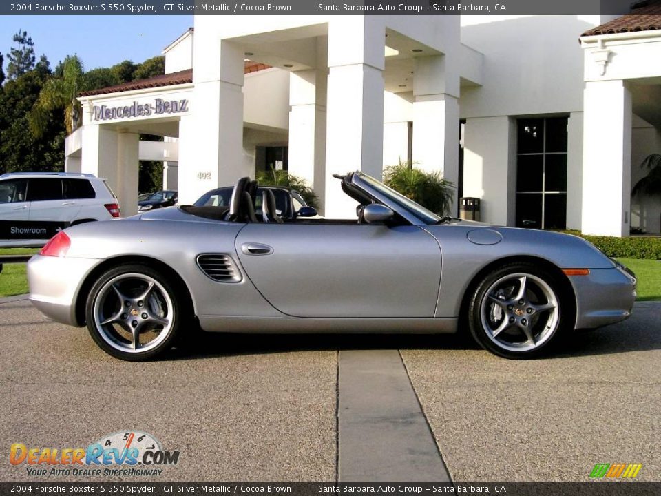 2004 Porsche Boxster S 550 Spyder GT Silver Metallic / Cocoa Brown Photo #36