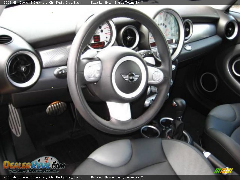 2008 Mini Cooper S Clubman Chili Red / Grey/Black Photo #13