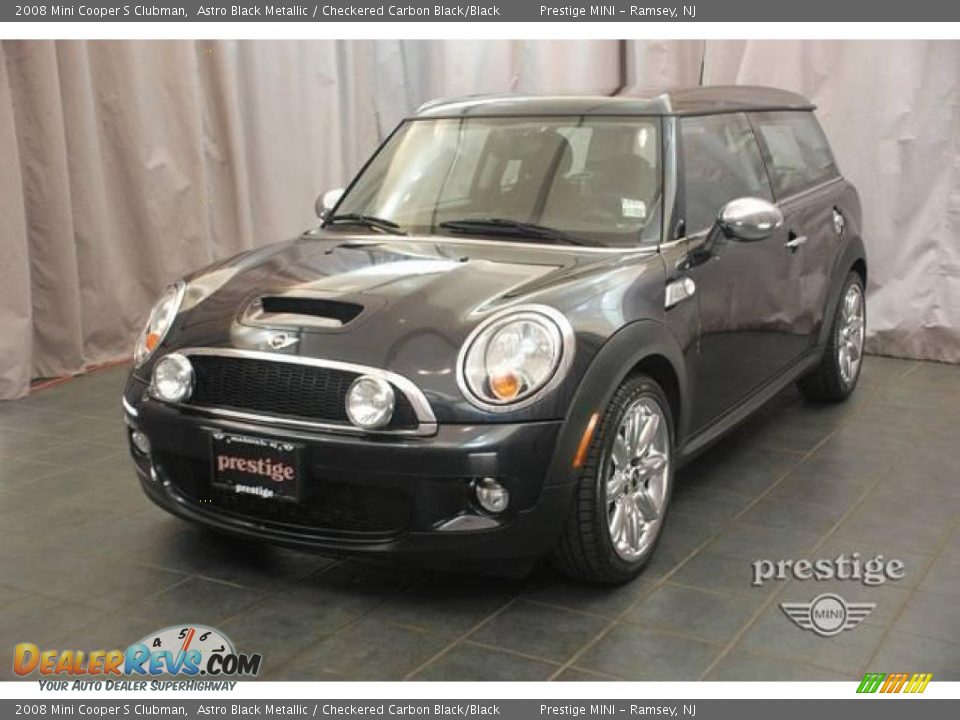 2008 Mini Cooper S Clubman Astro Black Metallic / Checkered Carbon Black/Black Photo #1