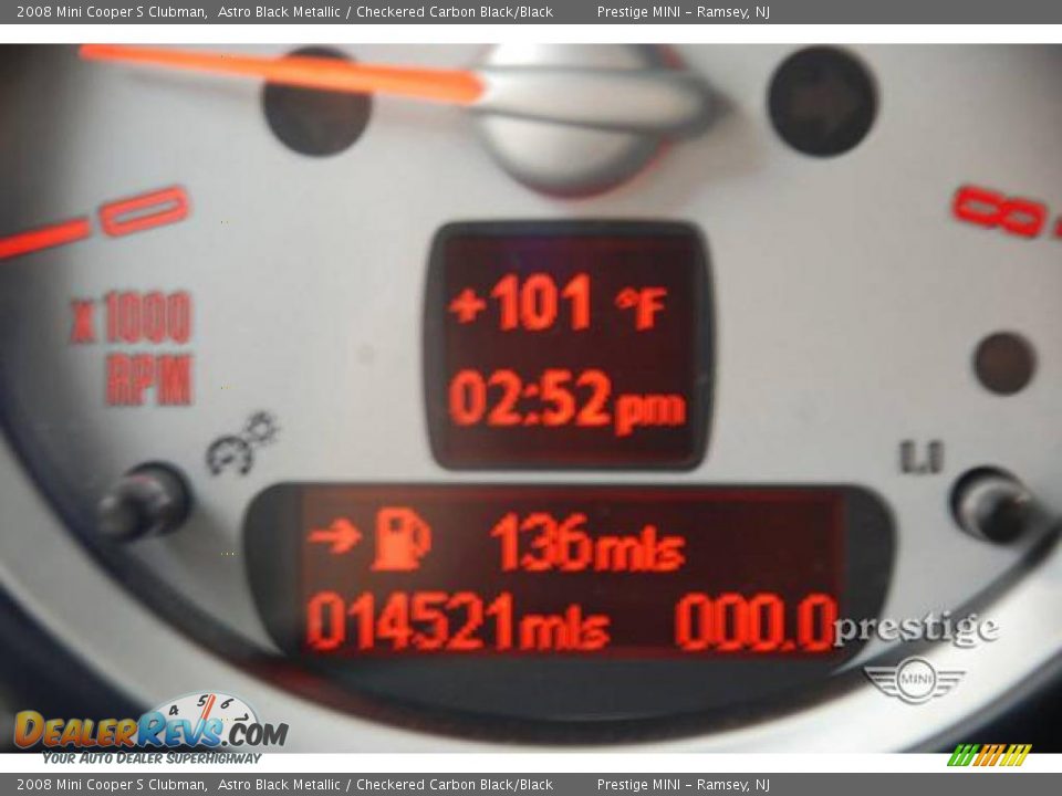 2008 Mini Cooper S Clubman Astro Black Metallic / Checkered Carbon Black/Black Photo #12