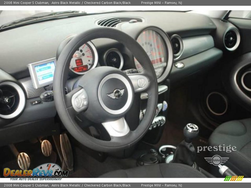 2008 Mini Cooper S Clubman Astro Black Metallic / Checkered Carbon Black/Black Photo #13