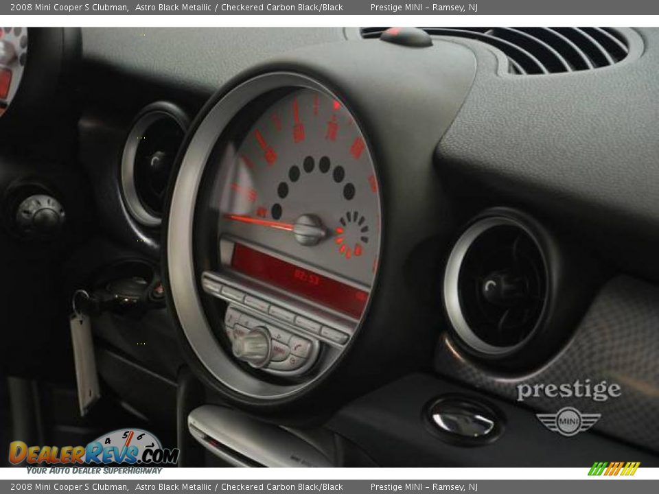 2008 Mini Cooper S Clubman Astro Black Metallic / Checkered Carbon Black/Black Photo #14