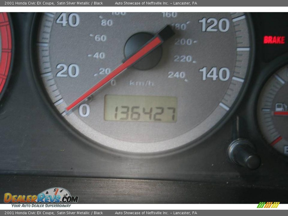 2001 Honda Civic EX Coupe Satin Silver Metallic / Black Photo #10