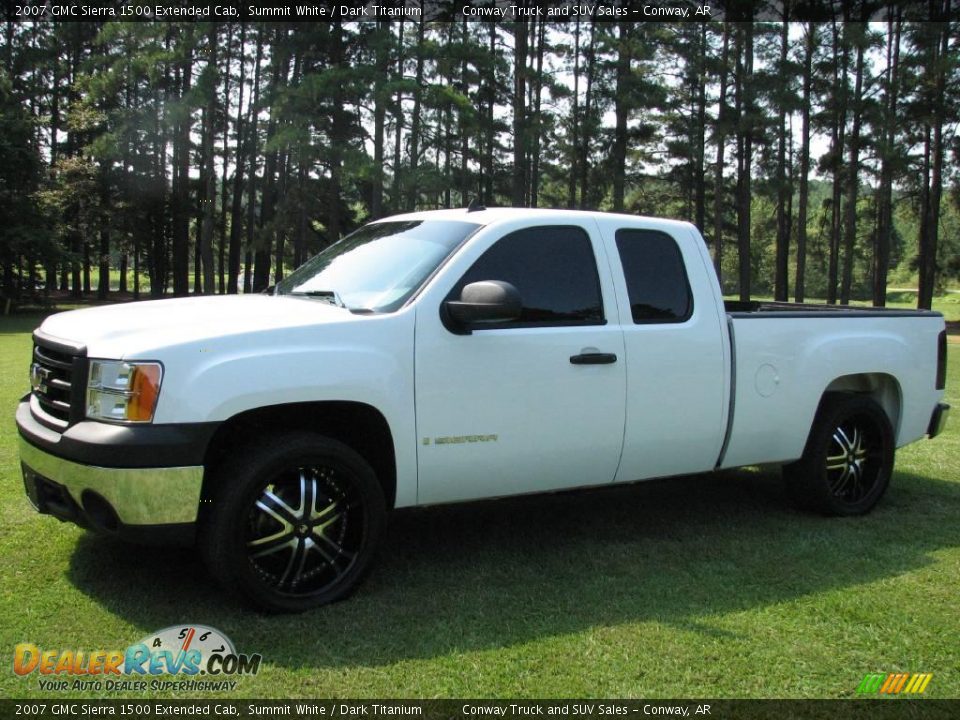 2007 GMC Sierra 1500 Extended Cab Summit White / Dark Titanium Photo #1