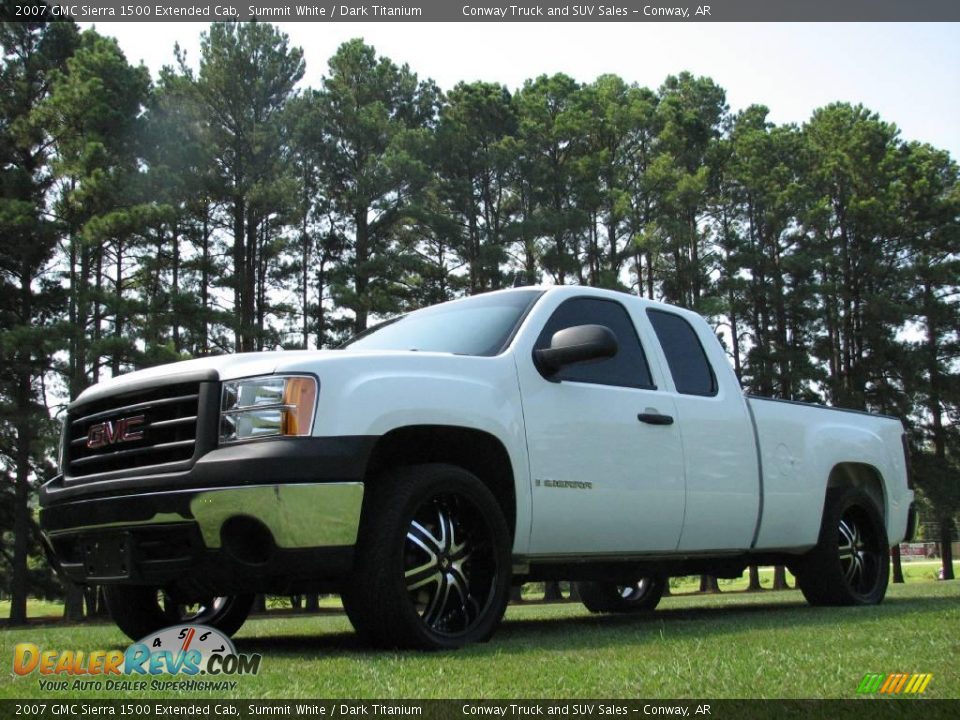 2007 GMC Sierra 1500 Extended Cab Summit White / Dark Titanium Photo #2