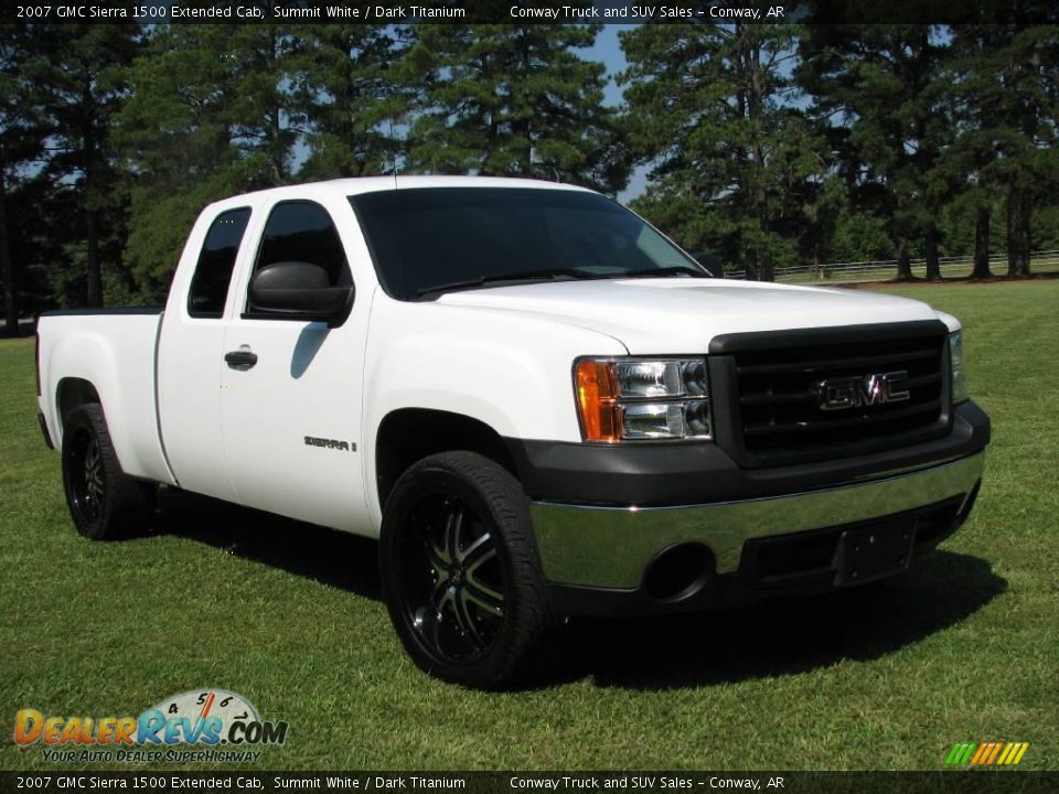 2007 GMC Sierra 1500 Extended Cab Summit White / Dark Titanium Photo #4