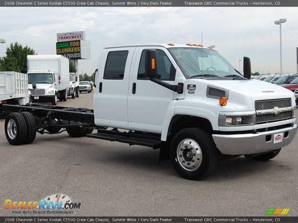 2008 Chevrolet C Series Kodiak C5500 Crew Cab Chassis Summit White / Very Dark Pewter Photo #1