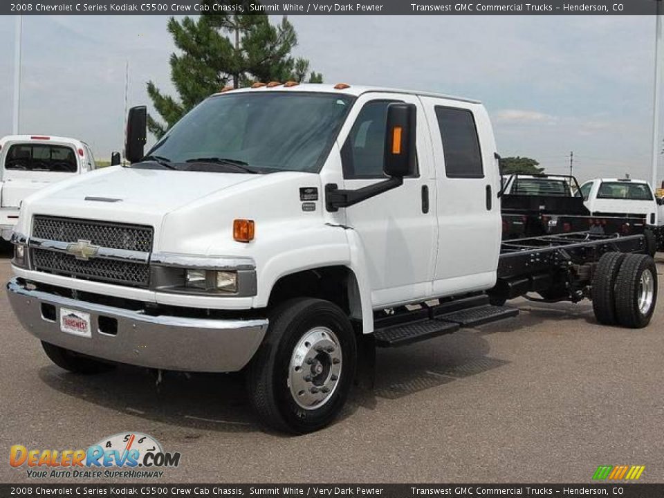 2008 Chevrolet C Series Kodiak C5500 Crew Cab Chassis Summit White / Very Dark Pewter Photo #3