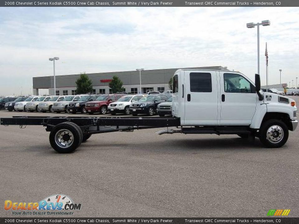 2008 Chevrolet C Series Kodiak C5500 Crew Cab Chassis Summit White / Very Dark Pewter Photo #8