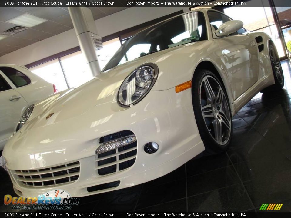 2009 Porsche 911 Turbo Coupe Cream White / Cocoa Brown Photo #2