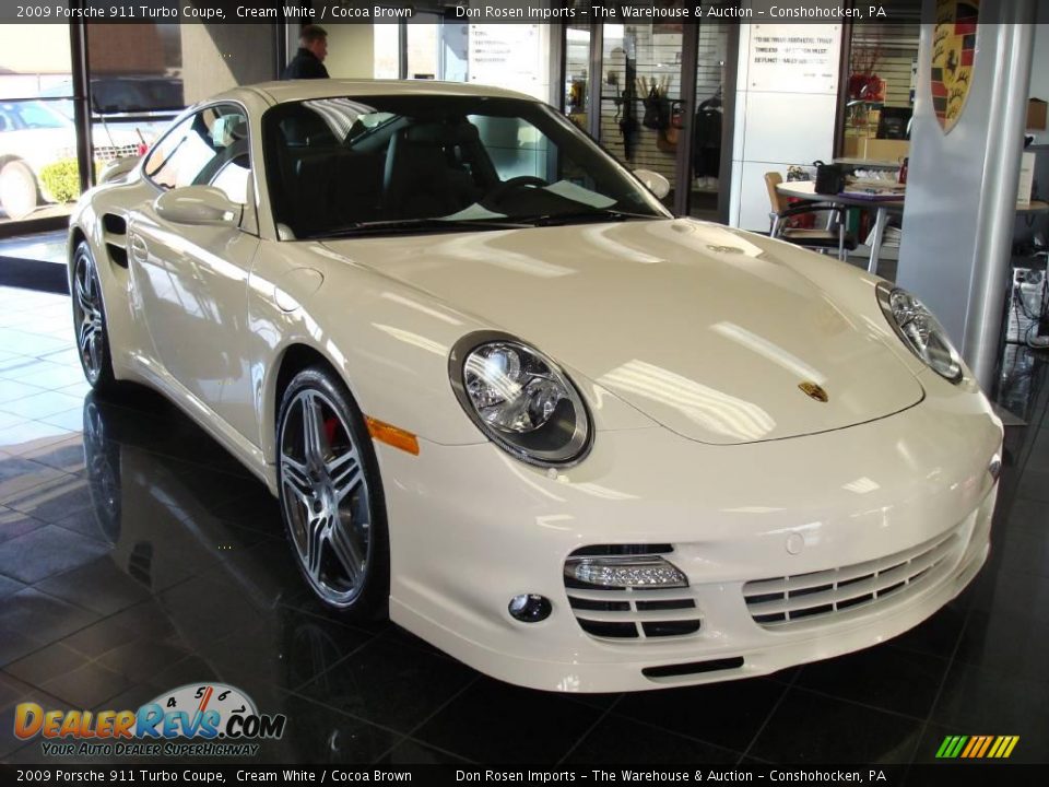 2009 Porsche 911 Turbo Coupe Cream White / Cocoa Brown Photo #4