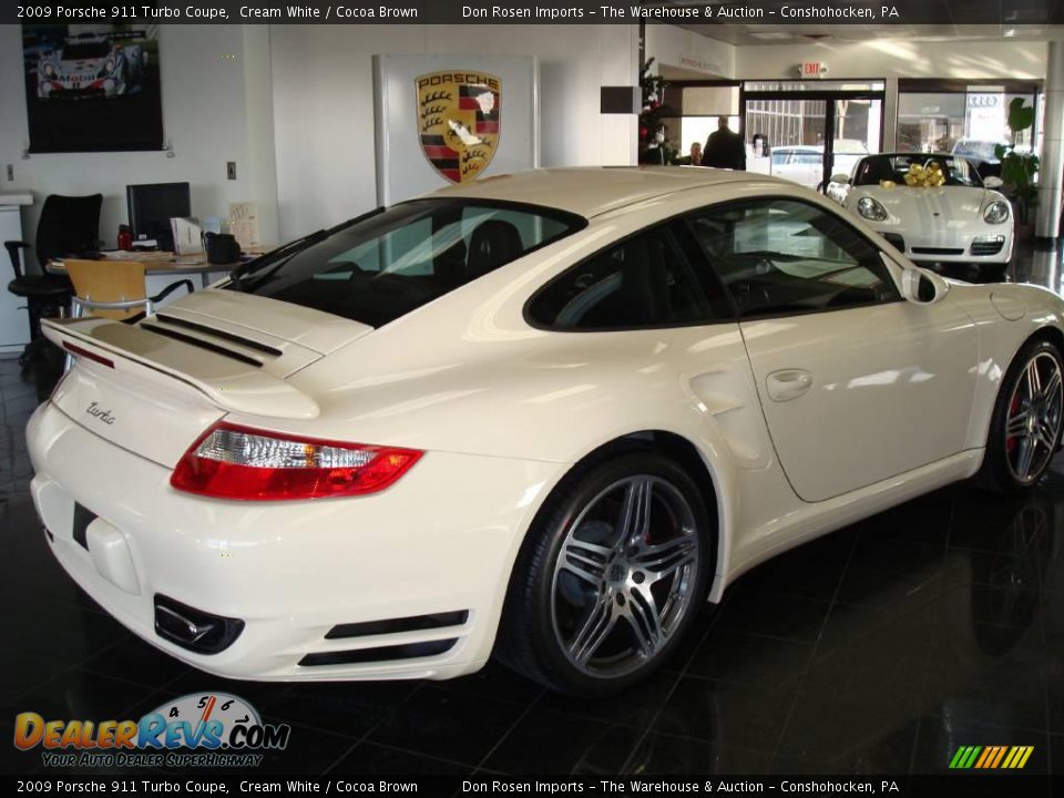 2009 Porsche 911 Turbo Coupe Cream White / Cocoa Brown Photo #5