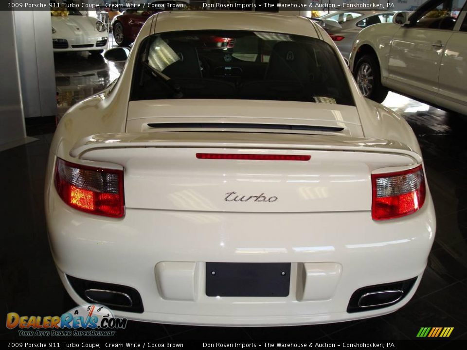 2009 Porsche 911 Turbo Coupe Cream White / Cocoa Brown Photo #6