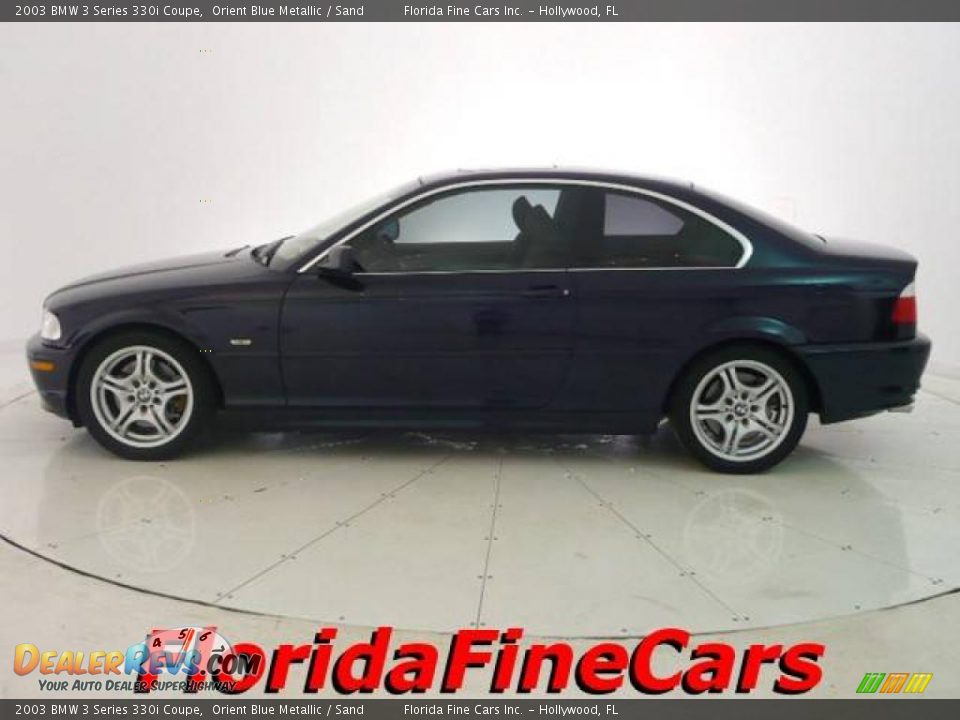 2003 BMW 3 Series 330i Coupe Orient Blue Metallic / Sand Photo #3