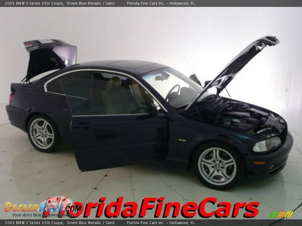 2003 BMW 3 Series 330i Coupe Orient Blue Metallic / Sand Photo #7