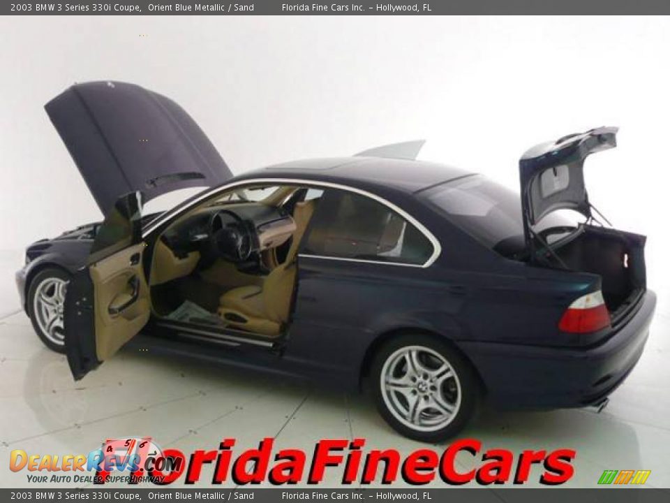 2003 BMW 3 Series 330i Coupe Orient Blue Metallic / Sand Photo #8