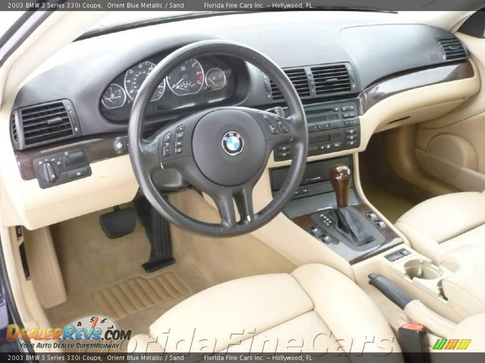 2003 BMW 3 Series 330i Coupe Orient Blue Metallic / Sand Photo #12