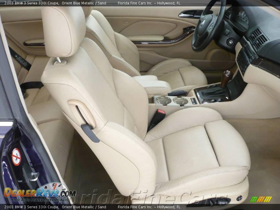 2003 BMW 3 Series 330i Coupe Orient Blue Metallic / Sand Photo #13